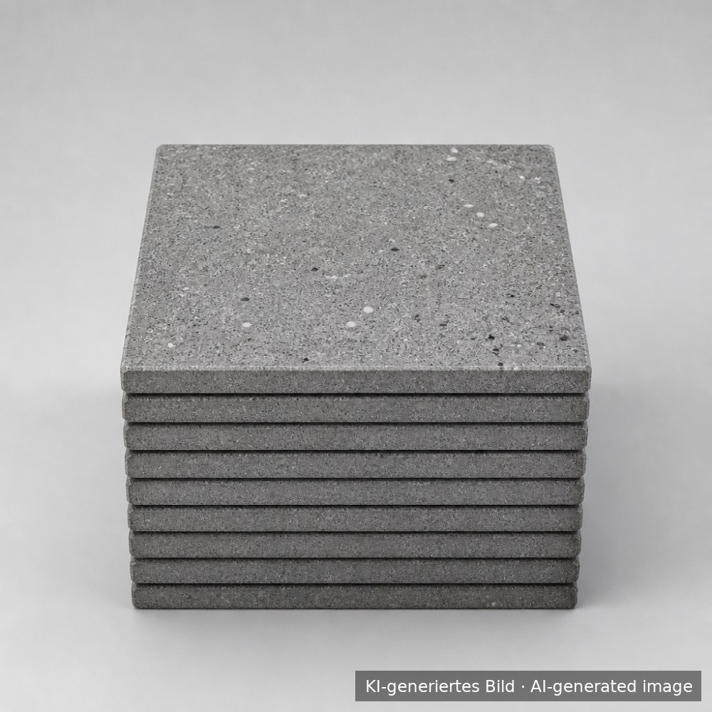 DEMO · Terrazzo-Fliese 40 × 40 cm, grau